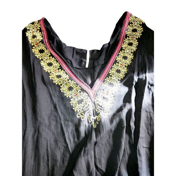 Free People Wild One Pleasant Midi Long Sleeve Embroidered Drop Waist Dress - Picture 4 of 8